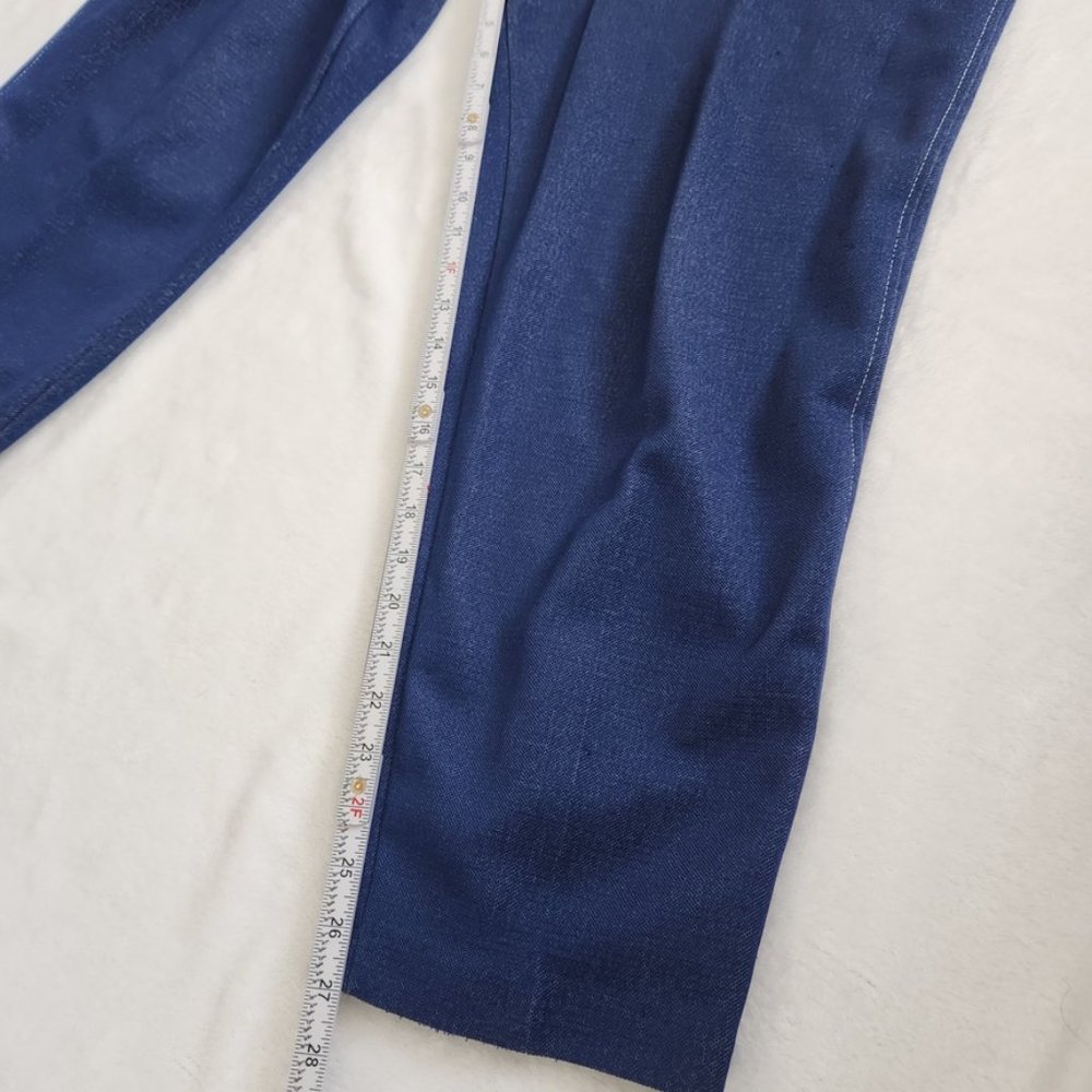 Vintage 80s Cricket Lane Denim Look Pants Stretch Dark Blue // Size 20 - Picture 10 of 11